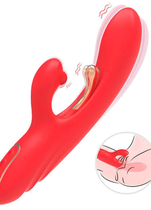 ARMONY - G-PUNKT- UND KLITORIS-STIMULATOR-VIBRATOR MIT OSZILLIERENDER ZUNGE ROT