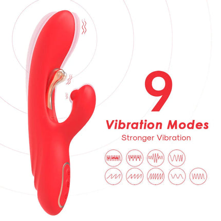ARMONY - G-PUNKT- UND KLITORIS-STIMULATOR-VIBRATOR MIT OSZILLIERENDER ZUNGE ROT