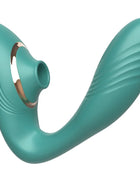 Teal silikon erwachsenen spielzeug mit rosegold akzent ring am mundstück armony grüner flexibler sauger und flutter
