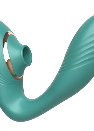 Teal silikon erwachsenen spielzeug mit rosegold akzent ring am mundstück armony grüner flexibler sauger und flutter