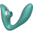 Teal silikon erwachsenen spielzeug mit rosegold akzent ring am mundstück armony grüner flexibler sauger und flutter