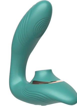 Tealfarbenes silikon-erwachsenenprodukt armony grüner flexibler sauger und flutter mit ergonomischem design und textur