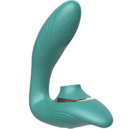 Tealfarbenes silikon-erwachsenenprodukt armony grüner flexibler sauger und flutter mit ergonomischem design und textur