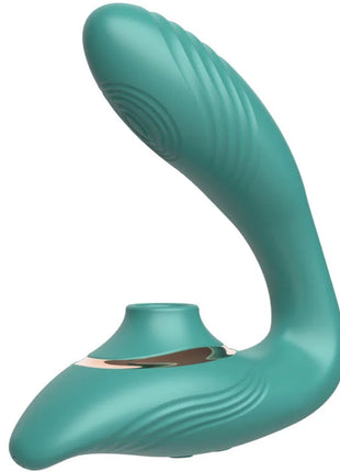 Tealfarbener silikonspielzeug arcony grüner flexibler sauger und flutter mit ergonomischem design und geriffelter textur