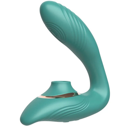 Tealfarbener silikonspielzeug arcony grüner flexibler sauger und flutter mit ergonomischem design und geriffelter textur