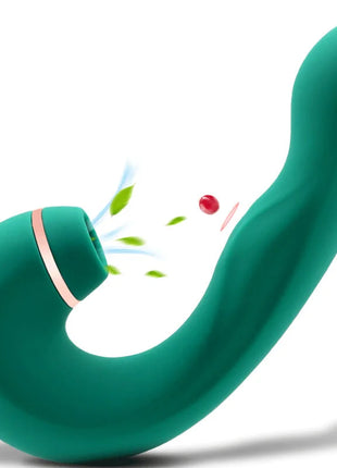 Armony grüner flexibler vibrator und sauger aus silikon in teal mit roségold akzentring