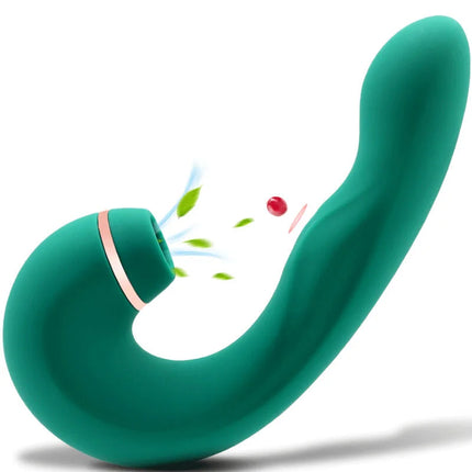 Armony grüner flexibler vibrator und sauger aus silikon in teal mit roségold akzentring