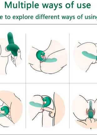 Grüner flexibler vibrator aus silikon mit gebogener, verjüngter form und strukturierter oberfläche von armony