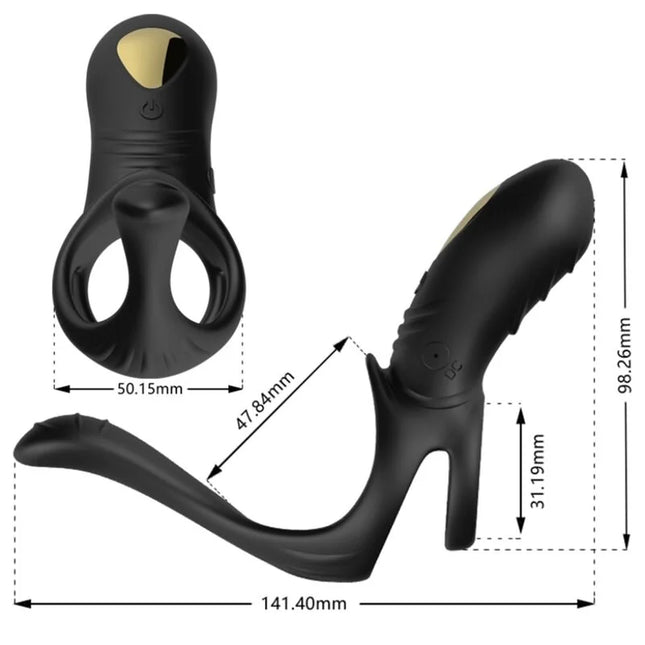ARMONY - JOY JUMPER RINGVIBRATOR FÜR PAARE & ANALPLUG SCHWARZ - Penisring für Paare