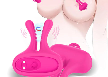 ARMONY - KANINCHENFORM VIBRATION MAGNETISCHE NIPPELKLEMMEN ROSA