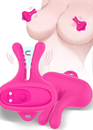 ARMONY - KANINCHENFORM VIBRATION MAGNETISCHE NIPPELKLEMMEN ROSA