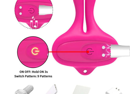 ARMONY - KANINCHENFORM VIBRATION MAGNETISCHE NIPPELKLEMMEN ROSA
