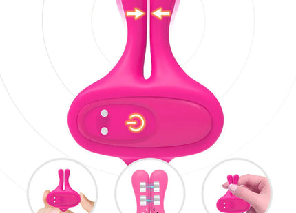 ARMONY - KANINCHENFORM VIBRATION MAGNETISCHE NIPPELKLEMMEN ROSA