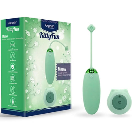 Mintgrünes silikon vibrator-ei mit katzenförmiger fernbedienung und 10 vibrationsmodi von harmony