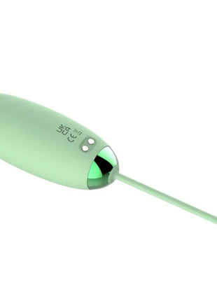 Mintgrüner silikon-katzen-ei-vibrator mit schlankem stiel und blumenförmiger endkappe von armony mit fernbedienung