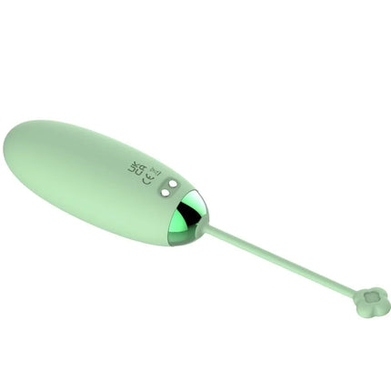 Mintgrüner silikon-katzen-ei-vibrator mit schlankem stiel und blumenförmiger endkappe von armony mit fernbedienung