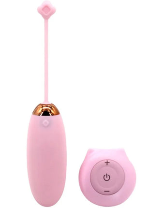 Rosafarbener armony kitty fun eier vibrator aus silikon mit roségold metallspitze und passender fernbedienung