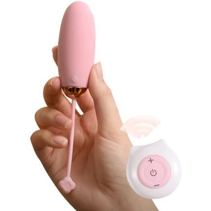 Rosa silikon vibrierendes ei vibrator mit rosegold akzent und fernbedienung 10 vibrationen arsony kitty fun