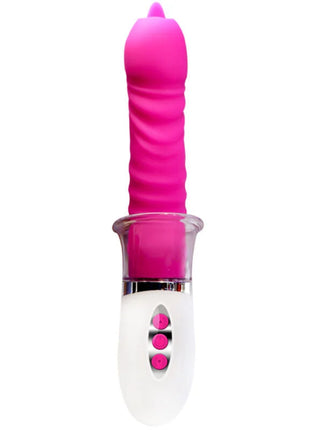 Pink silikon vibrator arcony liberty mit weißer basis und drei pinken tasten für flexible anwendung