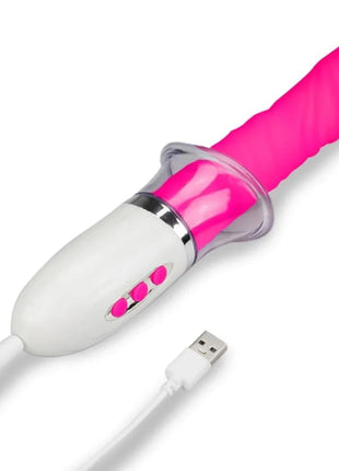 Armony liberty vibrator in pink und weiß mit texturiertem kopf und usb ladekabel für intensives sinnliches erleben