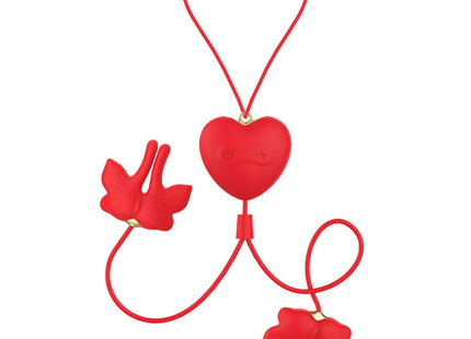 ARMONY - MAGNETISCHE NIPPELKLEMMEN MIT VIBRATION SCHMETTERLINGSFORM ROT