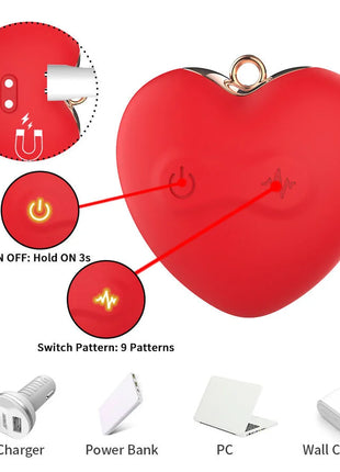 ARMONY - MAGNETISCHE NIPPELKLEMMEN MIT VIBRATION SCHMETTERLINGSFORM ROT