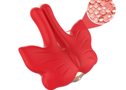ARMONY - MAGNETISCHE NIPPELKLEMMEN MIT VIBRATION SCHMETTERLINGSFORM ROT