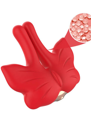 ARMONY - MAGNETISCHE NIPPELKLEMMEN MIT VIBRATION SCHMETTERLINGSFORM ROT
