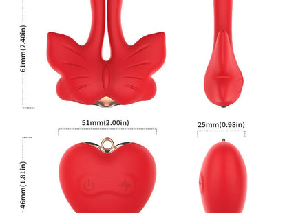 ARMONY - MAGNETISCHE NIPPELKLEMMEN MIT VIBRATION SCHMETTERLINGSFORM ROT