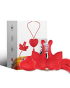 ARMONY - MAGNETISCHE NIPPELKLEMMEN MIT VIBRATION SCHMETTERLINGSFORM ROT