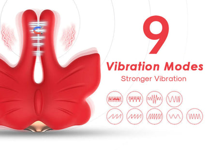 ARMONY - MAGNETISCHE NIPPELKLEMMEN MIT VIBRATION SCHMETTERLINGSFORM ROT