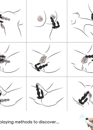 Schwarzer silikon vibrator und stimulator anal plug mit segmentiertem design und fernbedienung von armony manfun