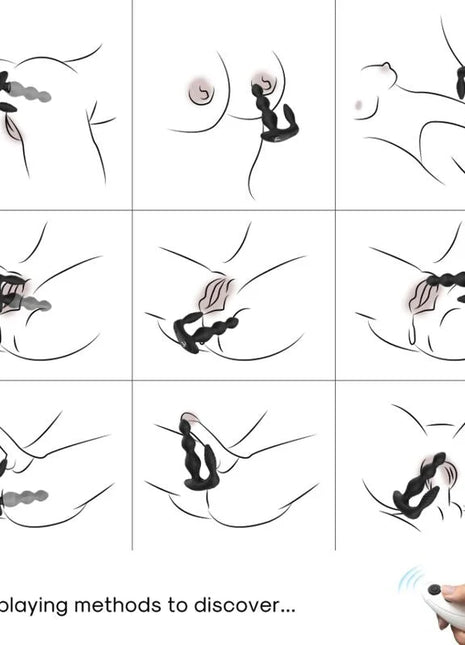 Schwarzer silikon vibrator und stimulator anal plug mit segmentiertem design und fernbedienung von armony manfun