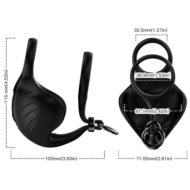 ARMONY - MANTA SCROTUM VIBRATOR RING FERNBEDIENUNG SCHWARZ - Penisring mit Vibration