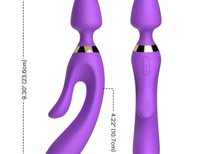 Armony massager und vibrator kaninchen lila aus silikon mit ergonomischem design und goldakzent band