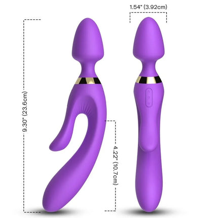 Armony massager und vibrator kaninchen lila aus silikon mit ergonomischem design und goldakzent band