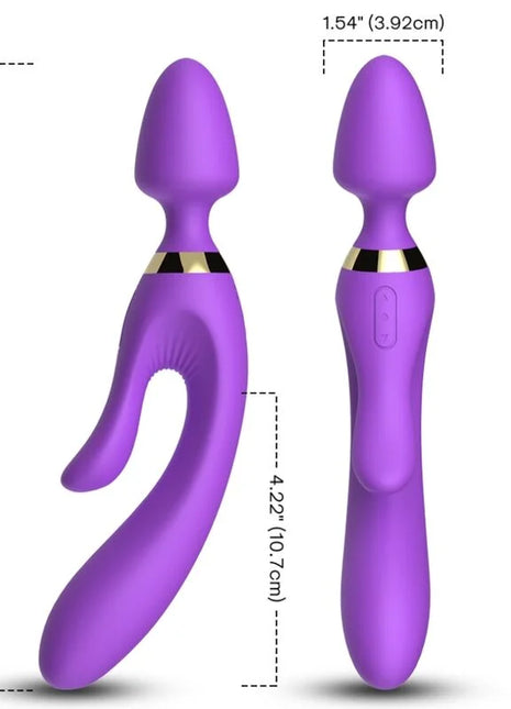 Armony massager und vibrator kaninchen lila aus silikon mit ergonomischem design und goldakzent band