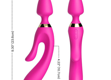 ArmonY massager und vibrator rabbit fuchsia, vibrierender stab mit leuchtend pinkem silikon und goldakzent