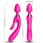 ArmonY massager und vibrator rabbit fuchsia, vibrierender stab mit leuchtend pinkem silikon und goldakzent