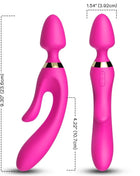 ArmonY massager und vibrator rabbit fuchsia, vibrierender stab mit leuchtend pinkem silikon und goldakzent