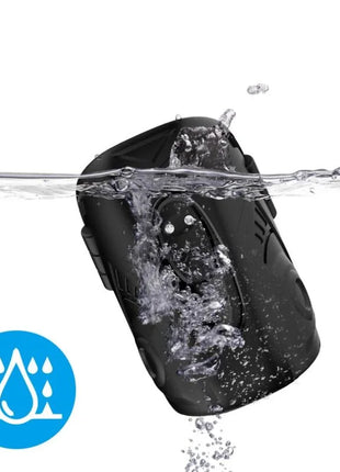 Armony schwarz wasserdichter lautsprecher mit texturierter oberfläche und modernem design vorne