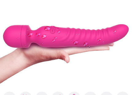 Pink silikon vibrato wand mit rundem griff und strukturierter oberfläche für den harmony mission massager wärmeeffekt