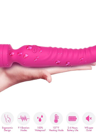 Pink silikon vibrato wand mit rundem griff und strukturierter oberfläche für den harmony mission massager wärmeeffekt
