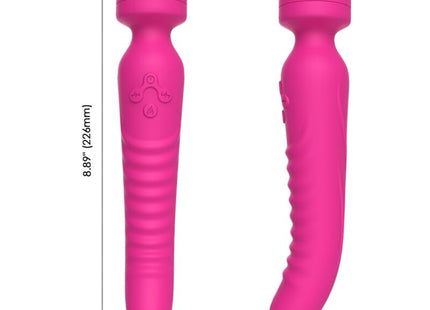 Vibratorstab harmony mission massager mit wärmeeffekt in fuchsienfarbenem silikon und texturiertem griff