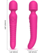 Vibratorstab harmony mission massager mit wärmeeffekt in fuchsienfarbenem silikon und texturiertem griff