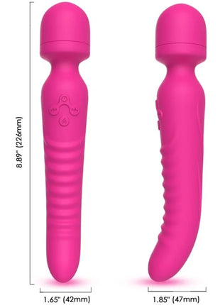 Vibratorstab harmony mission massager mit wärmeeffekt in fuchsienfarbenem silikon und texturiertem griff