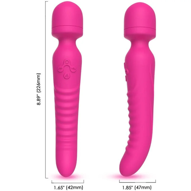 Vibratorstab harmony mission massager mit wärmeeffekt in fuchsienfarbenem silikon und texturiertem griff