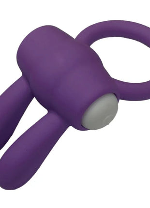 Lila silikonring in hasenform mit weißem knopfelement armony mr bunny vibratorring
