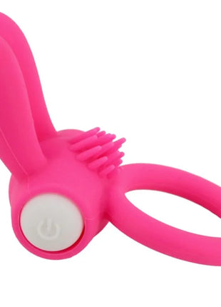 Pink silikon rabbit-ring mit borsten und power-knopf von armoNY mr bunny vibratorring rosa