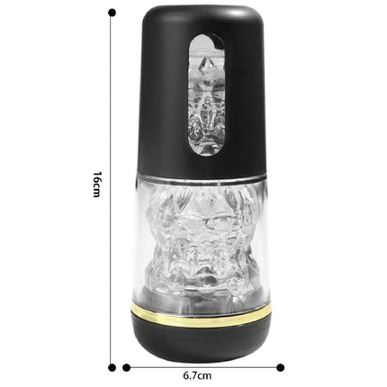 Black und klarer glas schädel vibrator mit goldrand armony noir diskreter handmasturbator für unterwegs